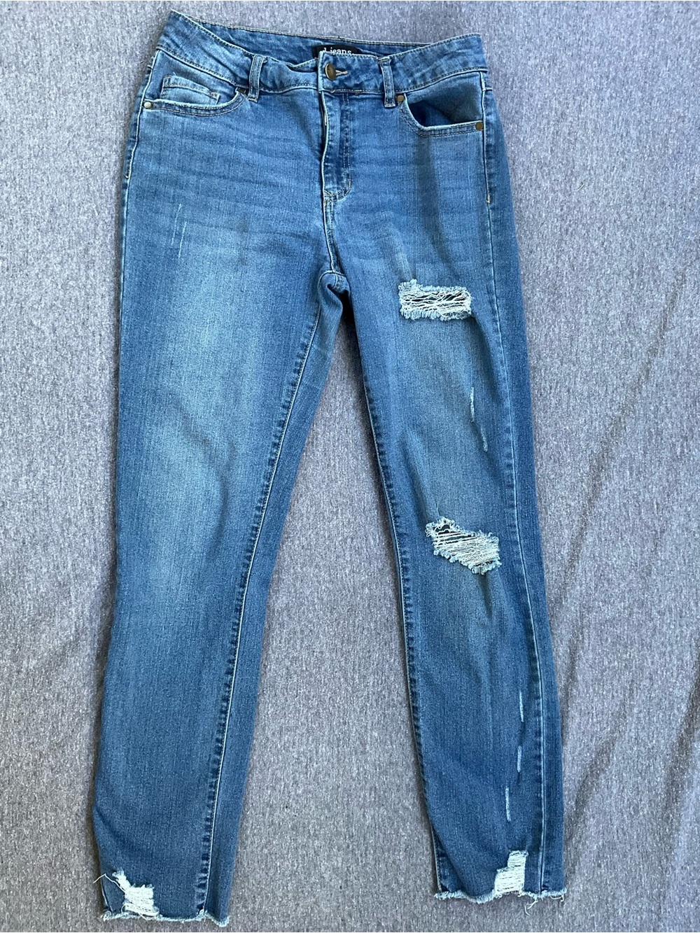 d.jeans Distressed Raw Hem Skinny Jeans Size 6